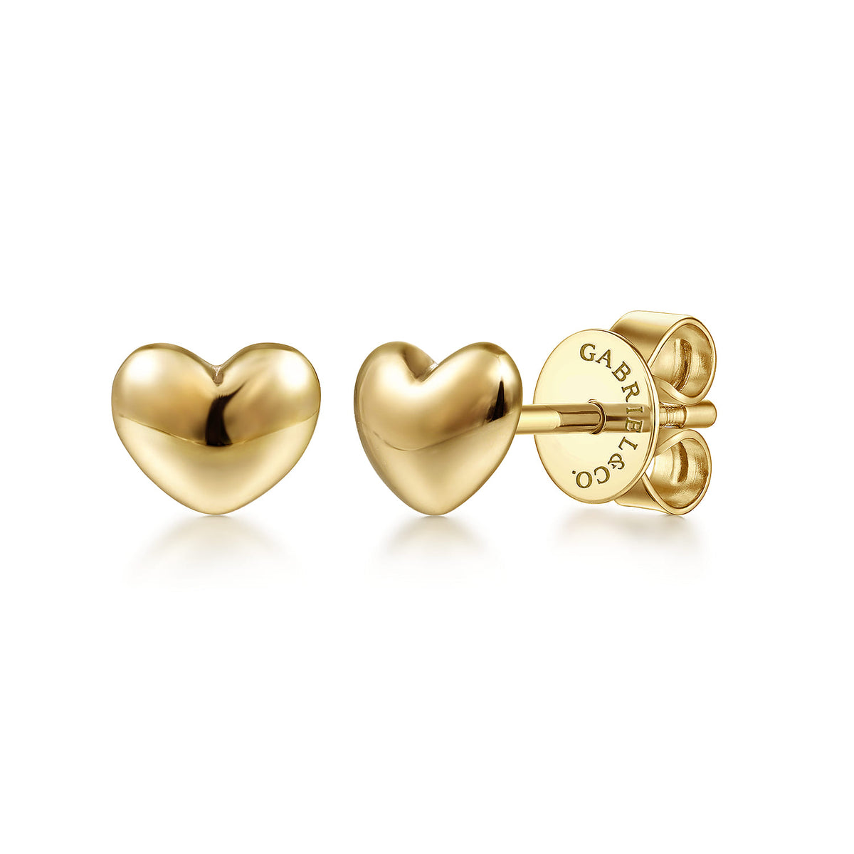 14K Yellow Gold Heart Stud Earrings — Gabriel & Co. EG14018Y4JJJ