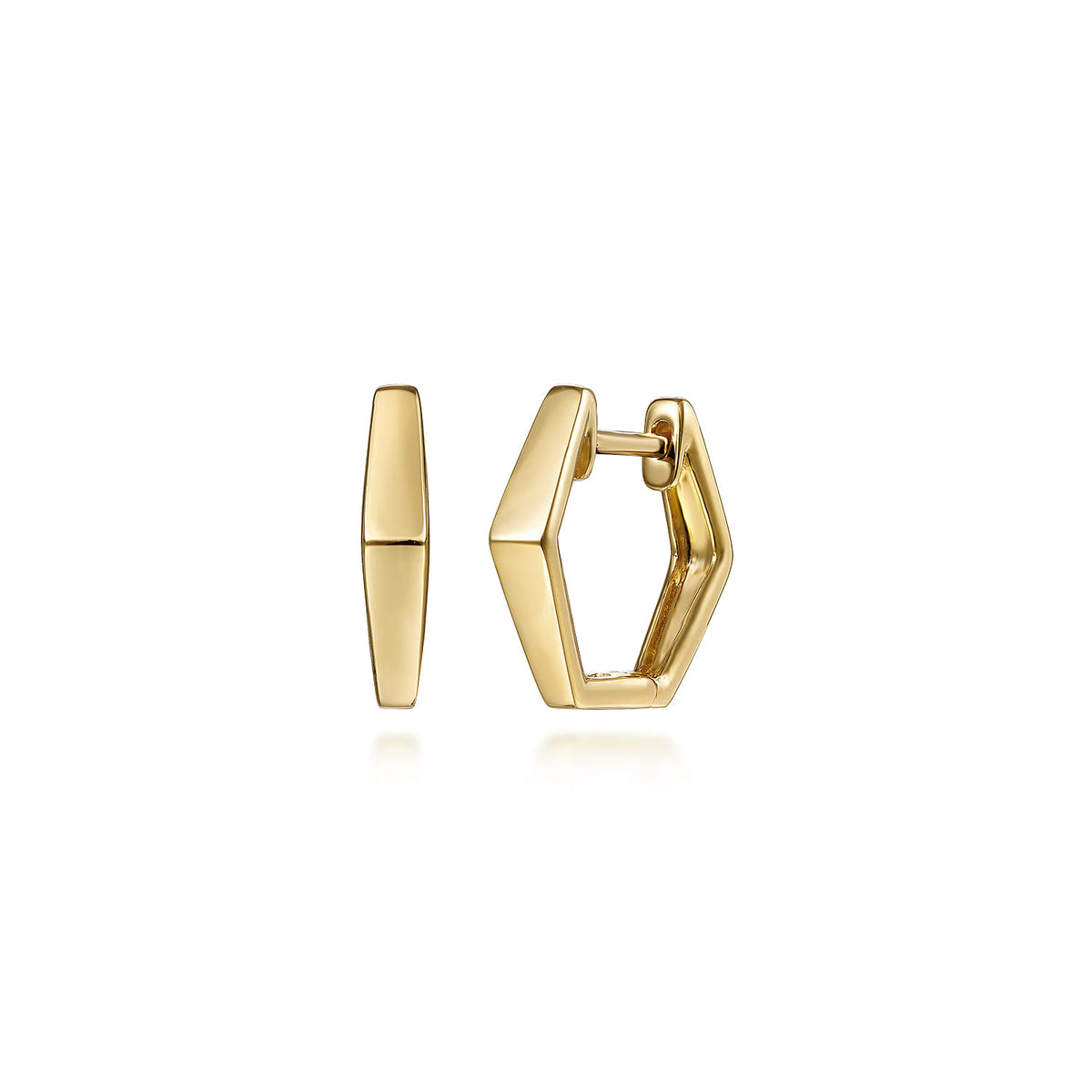 14K Yellow Gold Geometric Huggie Earrings — Gabriel & Co. EG14038Y4JJJ