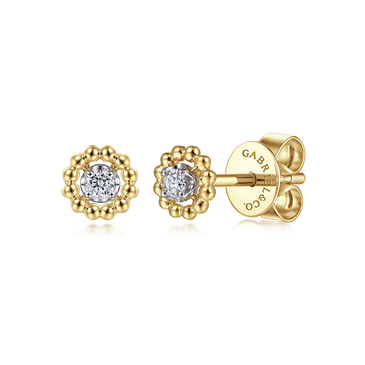 14K Yellow-White Gold Diamond Stud Earrings-Bujukan — Gabriel & Co. EG14080M45JJ