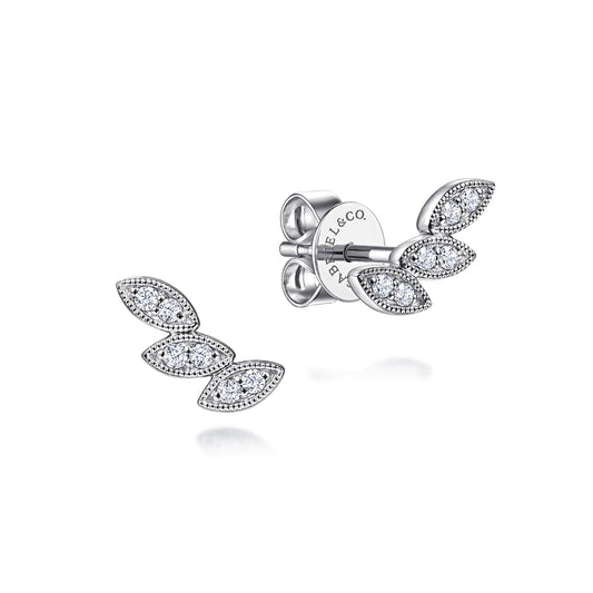 Stud Earrings Ear Climber 14K White Gold Diamond 0.09ct — Gabriel & Co. EG14095W45JJ