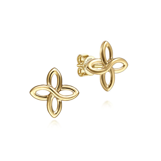 14K Yellow Gold Clover Stud Earrings — Gabriel & Co. EG14134Y4JJJ