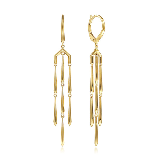 14K Yellow Gold Linear Gold Chandelier Earrings — Gabriel & Co. EG14199Y4JJJ