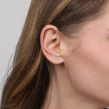 14K White Gold Curved 5 Stone Diamond Stud Earrings — Gabriel & Co. EG14210W45JJ