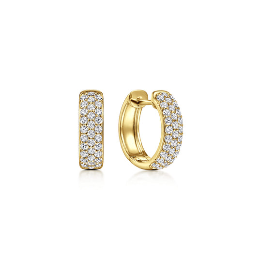 14K Yellow Gold 15mm Diamond Huggie Earrings — Gabriel & Co. EG14222Y45JJ