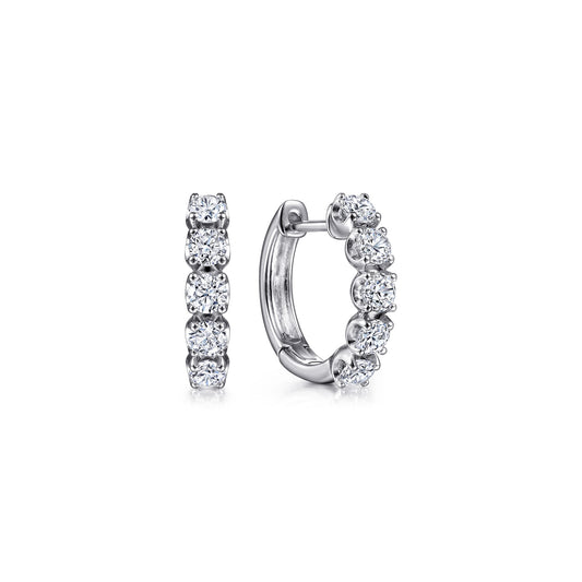 14K White Gold 15mm Diamond Huggies — Gabriel & Co. EG14235W45JJ