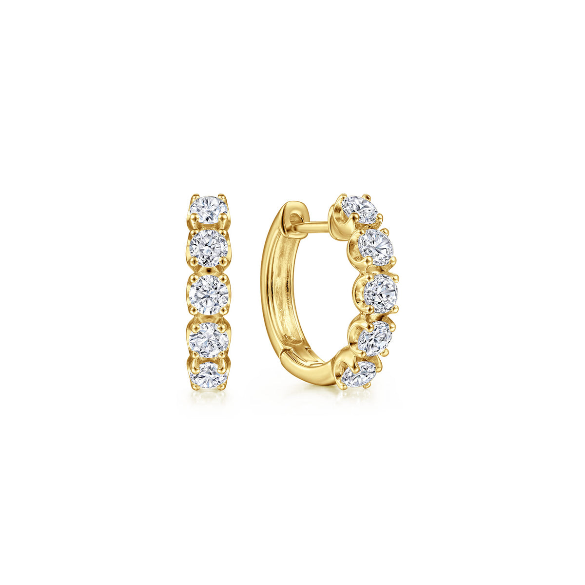 14K Yellow Gold 15mm Diamond Huggies — Gabriel & Co. EG14235Y45JJ