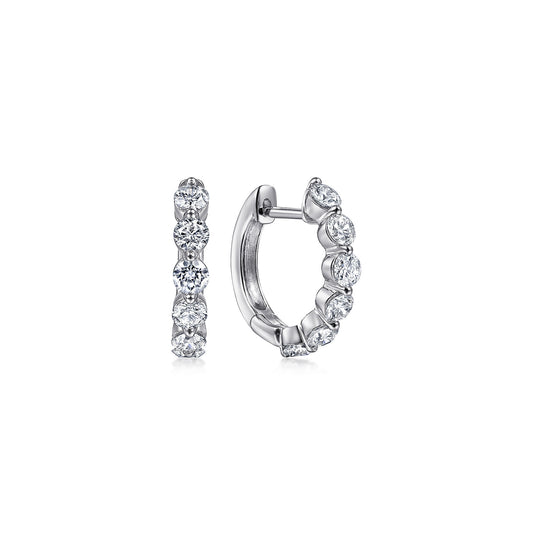 14K White Gold 15mm Diamond Huggies — Gabriel & Co. EG14239W45JJ