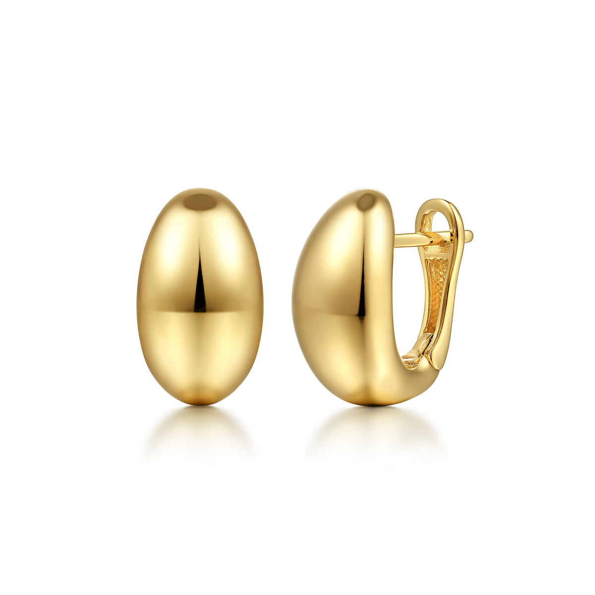 14K Yellow Gold Oval Huggie Earrings — Gabriel & Co. EG14393Y4JJJ