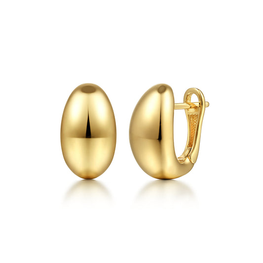 14K Yellow Gold Oval Huggie Earrings — Gabriel & Co. EG14393Y4JJJ