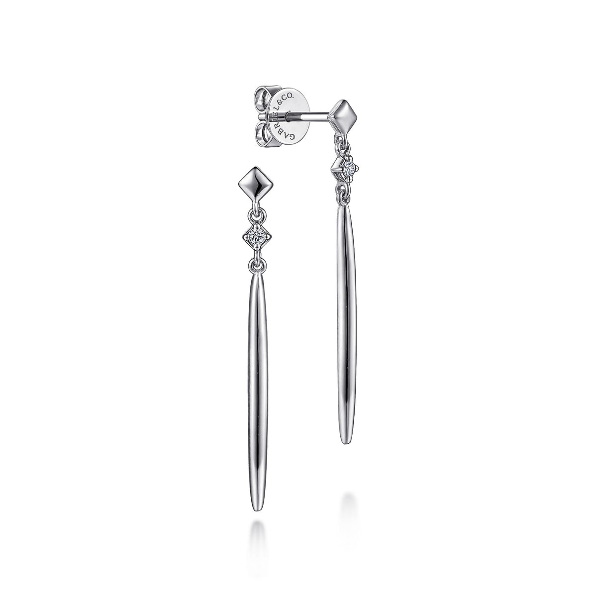 14K White Gold Diamond Drop Earrings — Gabriel & Co. EG14409W45JJ