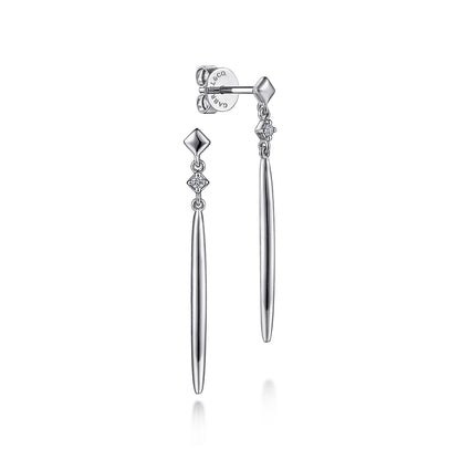 14K White Gold Diamond Drop Earrings — Gabriel & Co. EG14409W45JJ