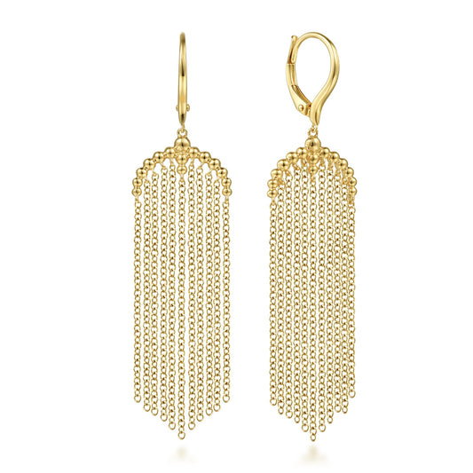 14K Yellow Gold Bujukan Tassel Drop Earrings — Gabriel & Co. EG14479Y4JJJ