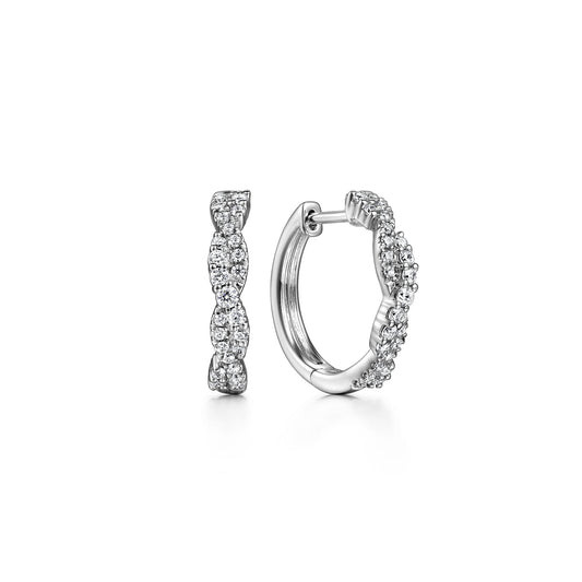 14K White Gold Diamond Intricate Hoop Earrings — Gabriel & Co. EG14508W45JJ