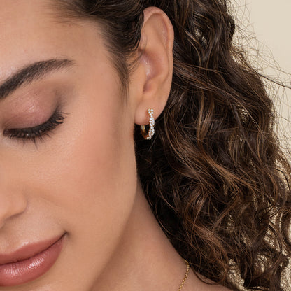 14K Yellow Gold Diamond Intricate Hoop Earrings — Gabriel & Co. EG14508Y45JJ