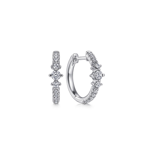 14K White Gold Diamond Huggie Earrings — Gabriel & Co. EG14522W45JJ