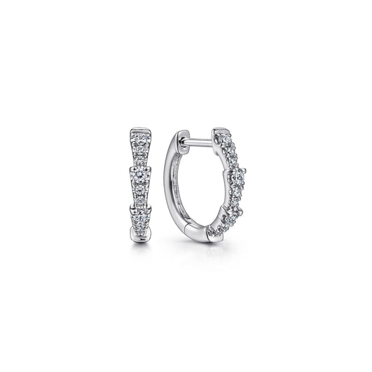 14K White Gold Diamond Huggie Earrings — Gabriel & Co. EG14523W45JJ