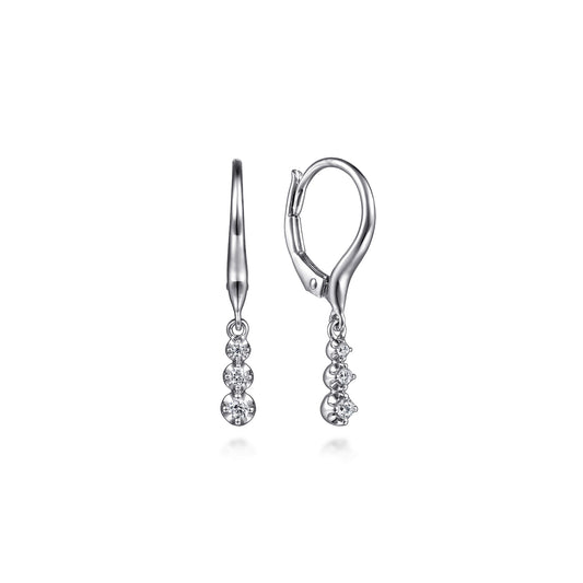 14K White Gold Diamond Drop Earrings — Gabriel & Co. EG14611W45JJ