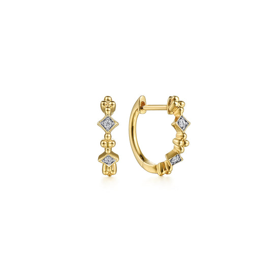14K Yellow Gold Diamond Huggie Earrings, 0.04ct — Gabriel & Co. EG14613Y45JJ
