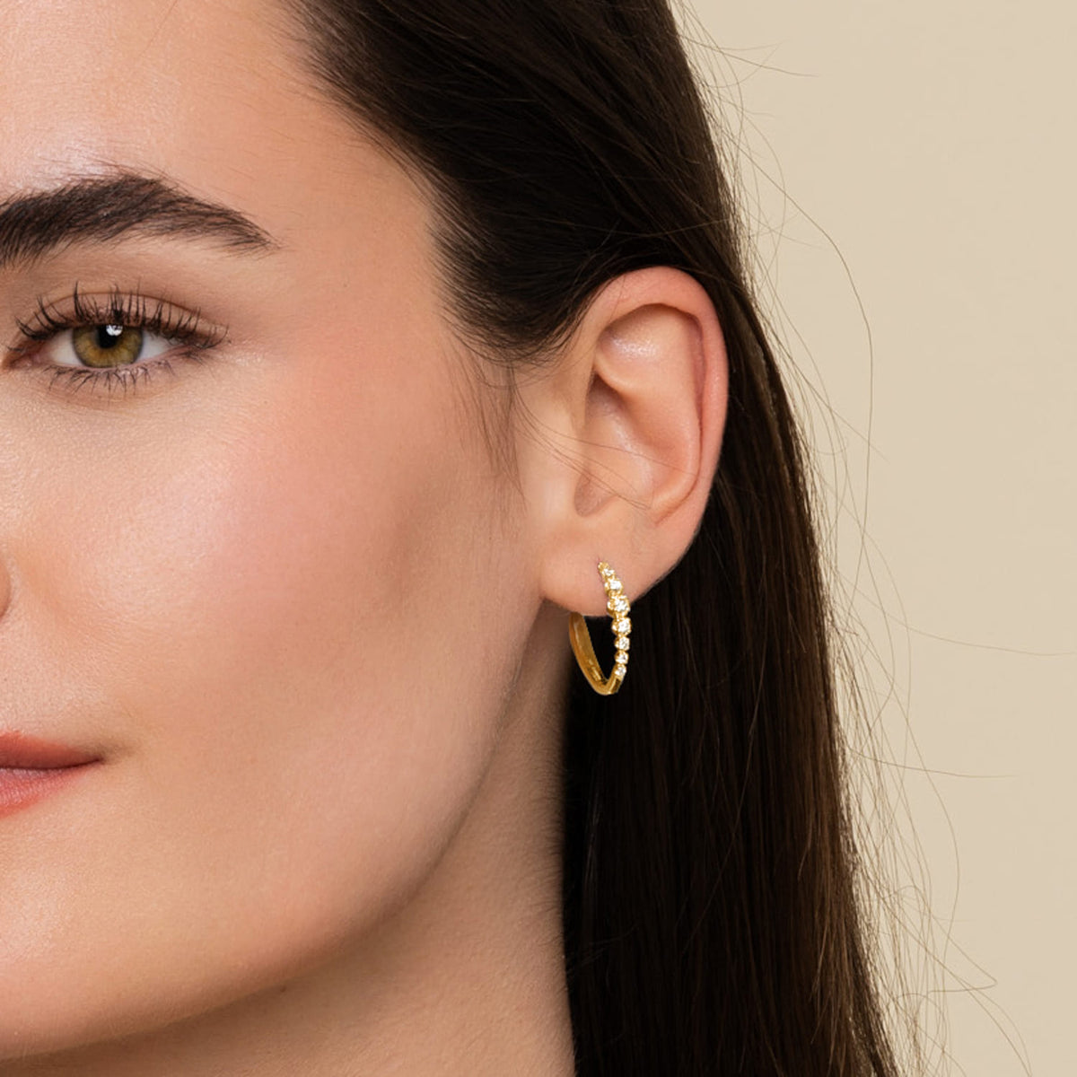 14K Yellow Gold 20mm Buttercup Set Diamond Classic Oval Hoop Earrings — Gabriel & Co. EG14655Y45JJ
