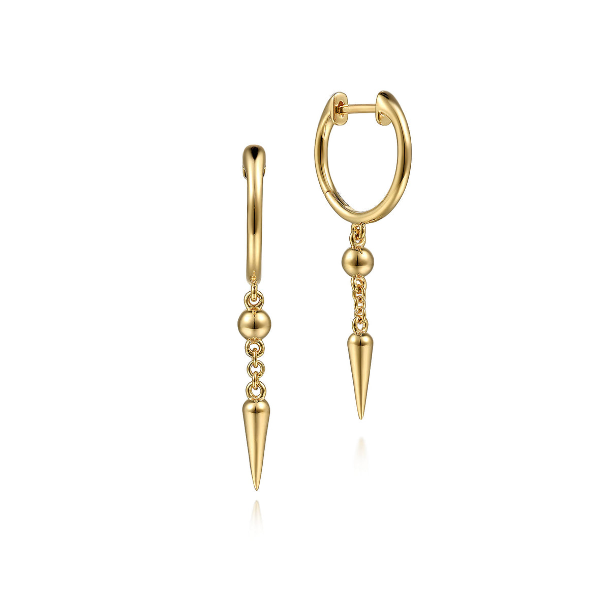 14K Yellow Gold Bujukan Huggie Drop Spike Earrings — Gabriel & Co. EG14740Y4JJJ