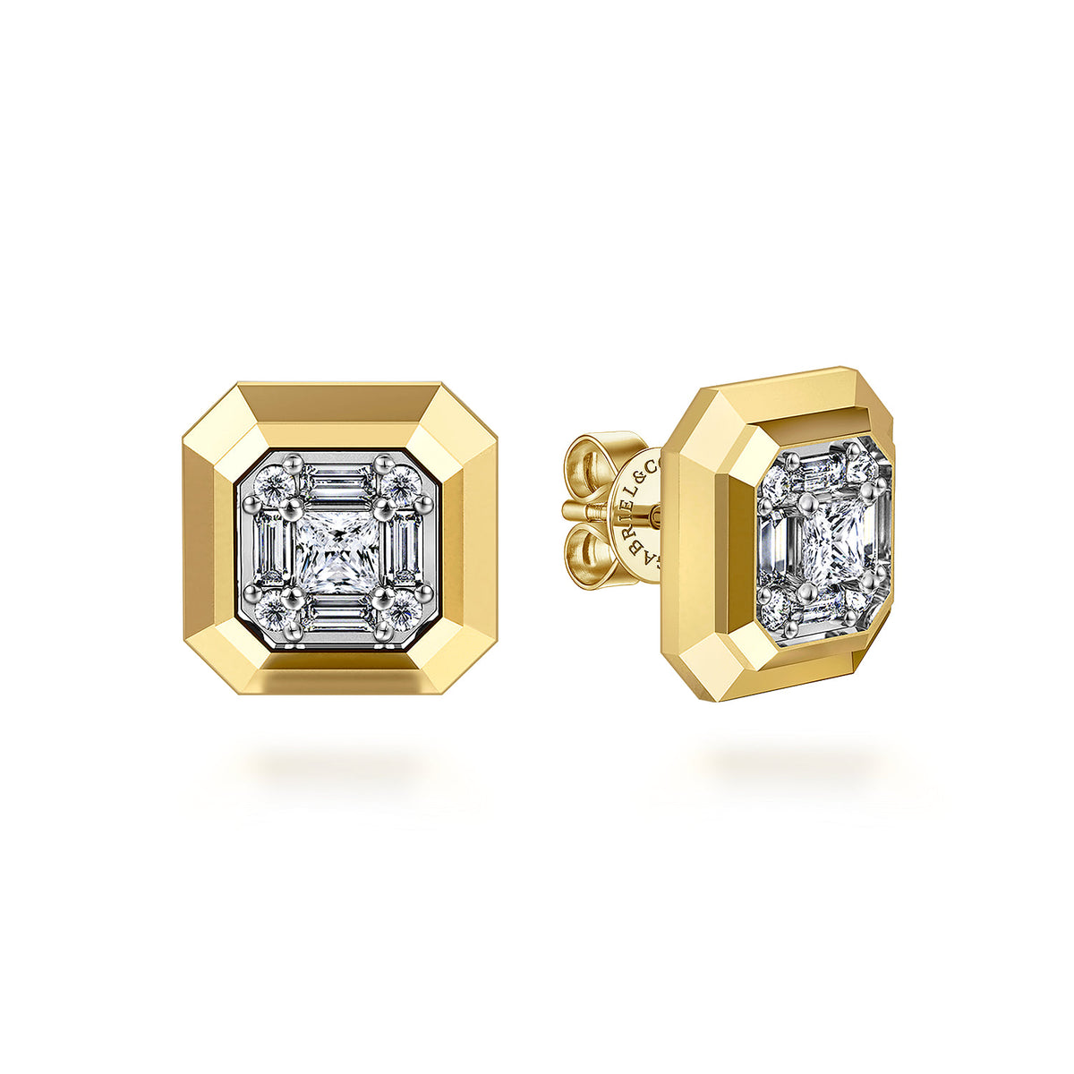 14K Yellow Gold Diamond Stud Earrings — Gabriel & Co. EG14943Y44JJ