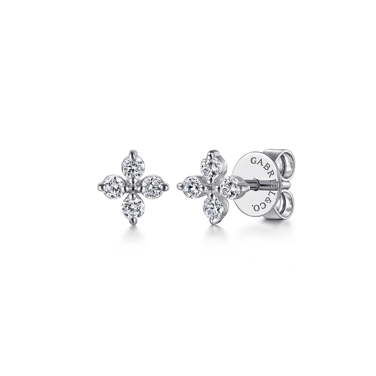 14K White Gold Diamond Stud Earrings — Gabriel & Co. EG14959W45JJ