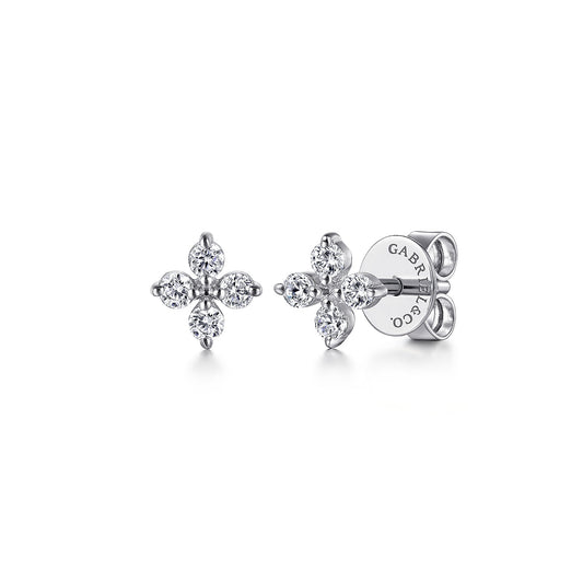 14K White Gold Diamond Stud Earrings — Gabriel & Co. EG14959W45JJ