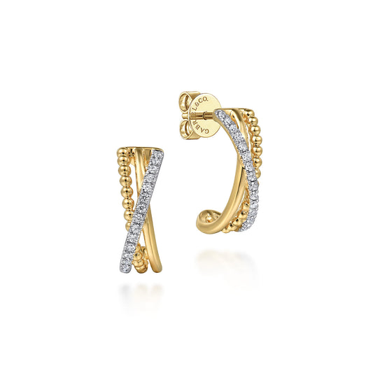 14K Yellow Gold Diamond J Earrings-Bujukan — Gabriel & Co. EG15022Y45JJ