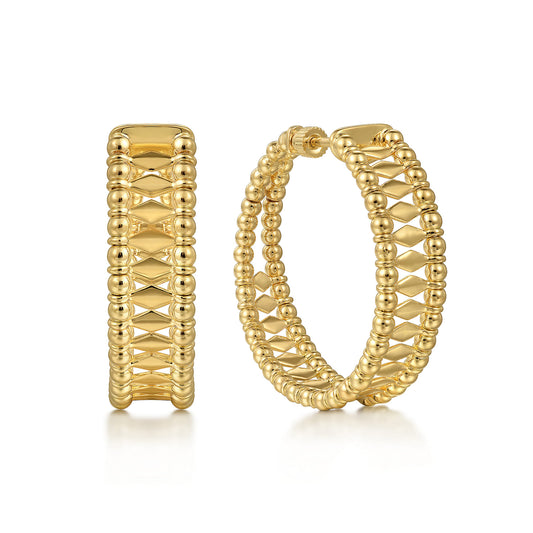 Classic Hoop Earrings 14K Yellow Gold 30mm Bujukan — Gabriel & Co. EG15057Y4JJJ