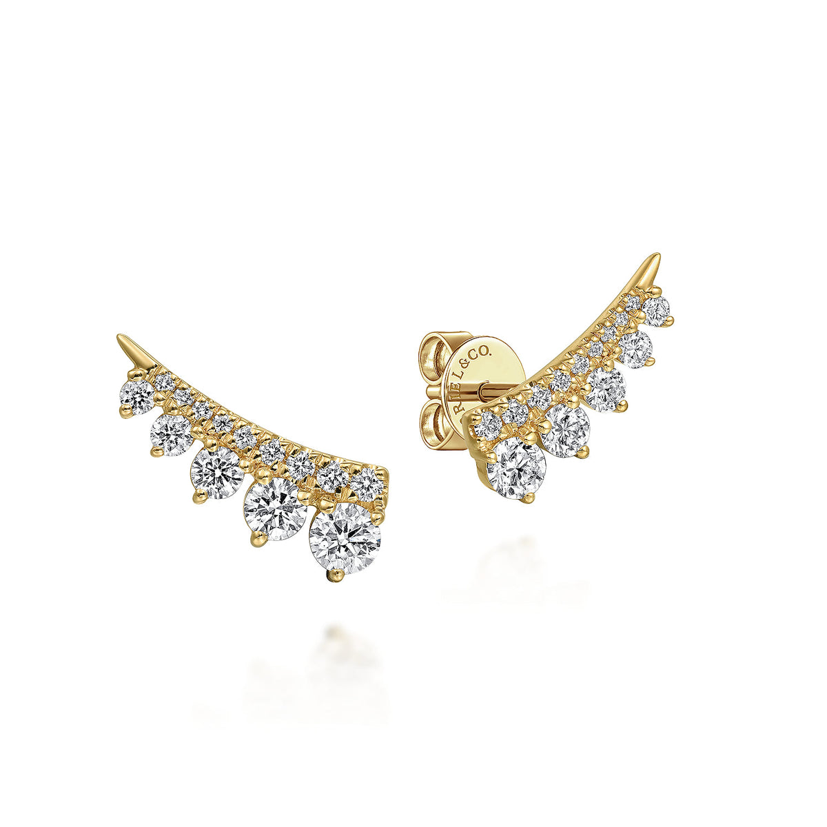 14K Yellow Gold Diamond Ear Climber Earrings — Gabriel & Co. EG15079Y45JJ
