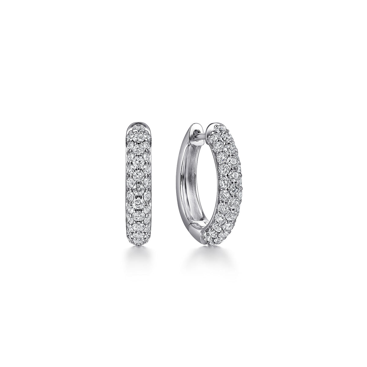14K White Gold Diamond Pavé Huggie Earrings — Gabriel & Co. EG15085W45JJ