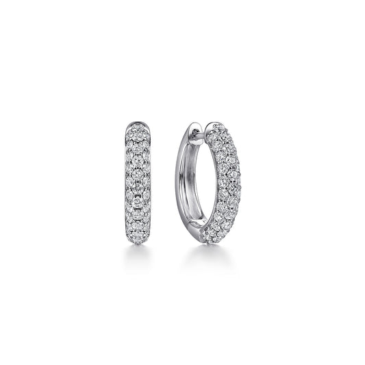 14K White Gold Diamond Pavé Huggie Earrings — Gabriel & Co. EG15085W45JJ