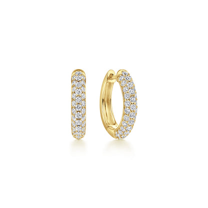 14K Yellow Gold Diamond Pave Huggie Earrings — Gabriel & Co. EG15085Y45JJ