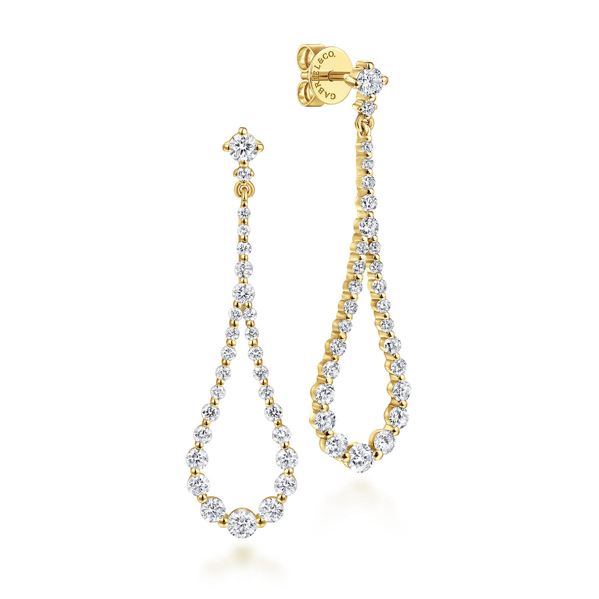 14K Yellow Gold Diamond Stud Drop Earrings — Gabriel & Co. EG15091Y45JJ
