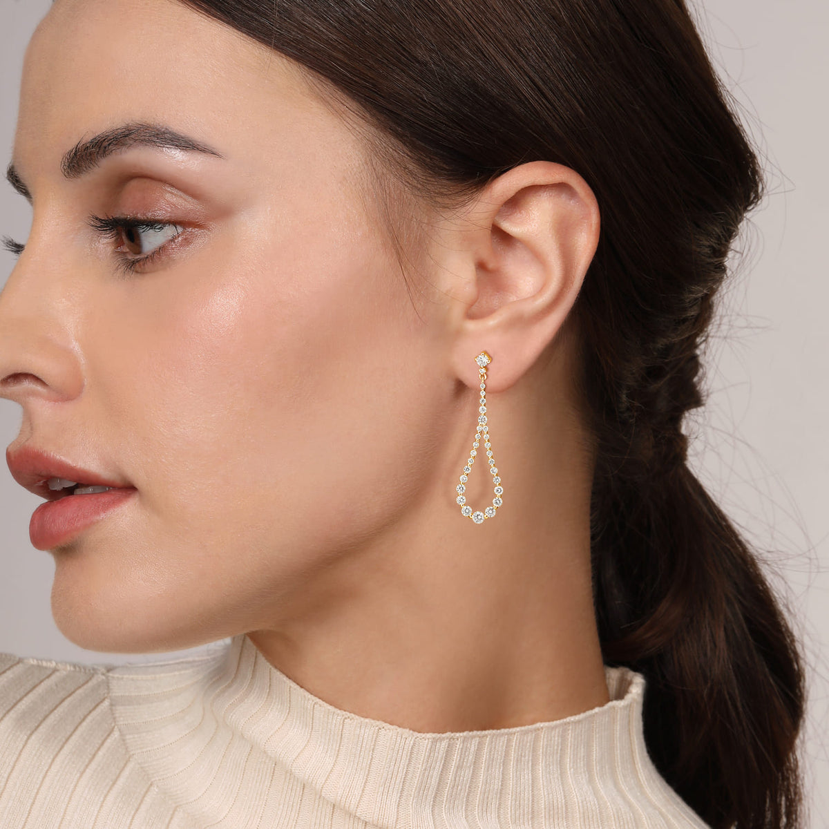 14K Yellow Gold Diamond Stud Drop Earrings — Gabriel & Co. EG15091Y45JJ