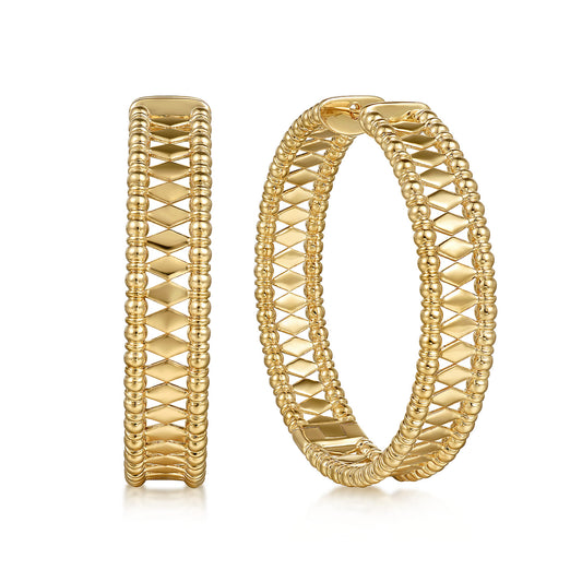 14K Yellow Gold Bujukan Classic Hoop Earrings in 40mm — Gabriel & Co. EG15133Y4JJJ
