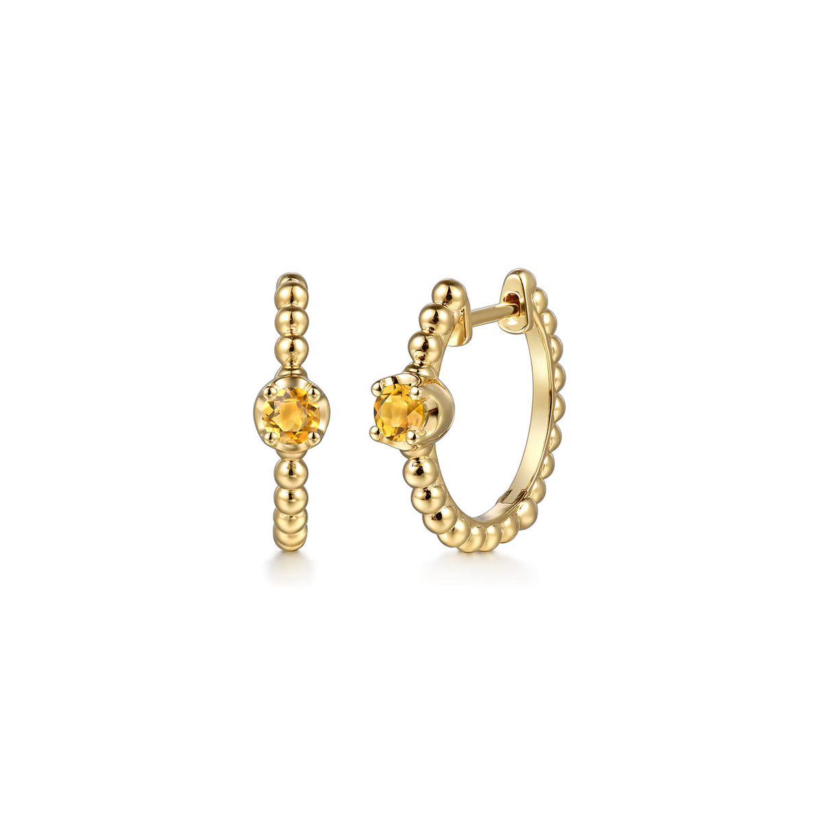 14K Yellow Gold Bujukan Citrine 15mm Huggie Earrings — Gabriel & Co. EG15184Y4JCT