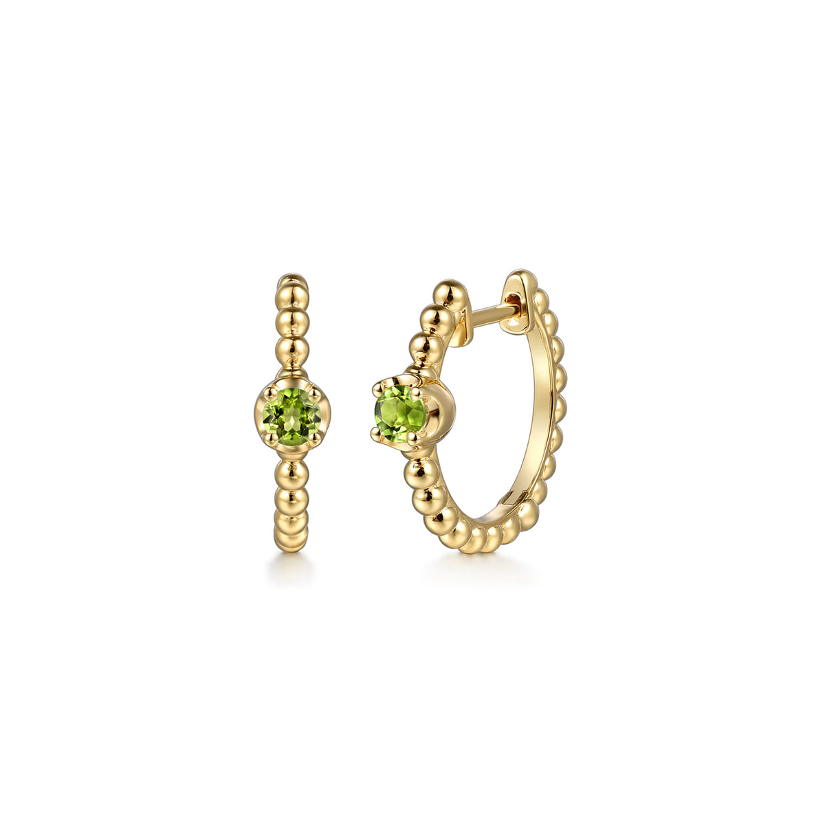 14K Yellow Gold Bujukan Peridot 15mm Huggie Earrings — Gabriel & Co. EG15184Y4JPE