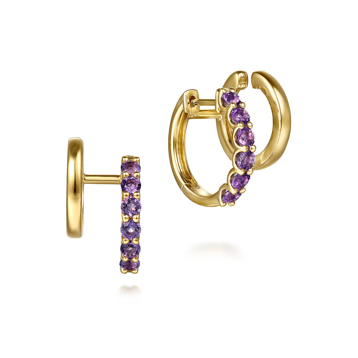 14K Yellow Gold Amethyst Stuggies Earrings — Gabriel & Co. EG15194Y4JAM