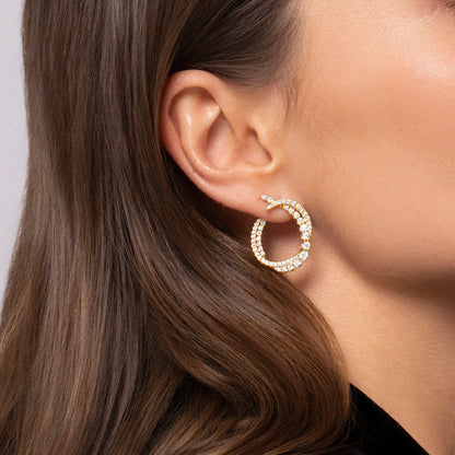 14K Yellow Gold Diamond Bypass Hoop Earrings — Gabriel & Co. EG15221Y45JJ