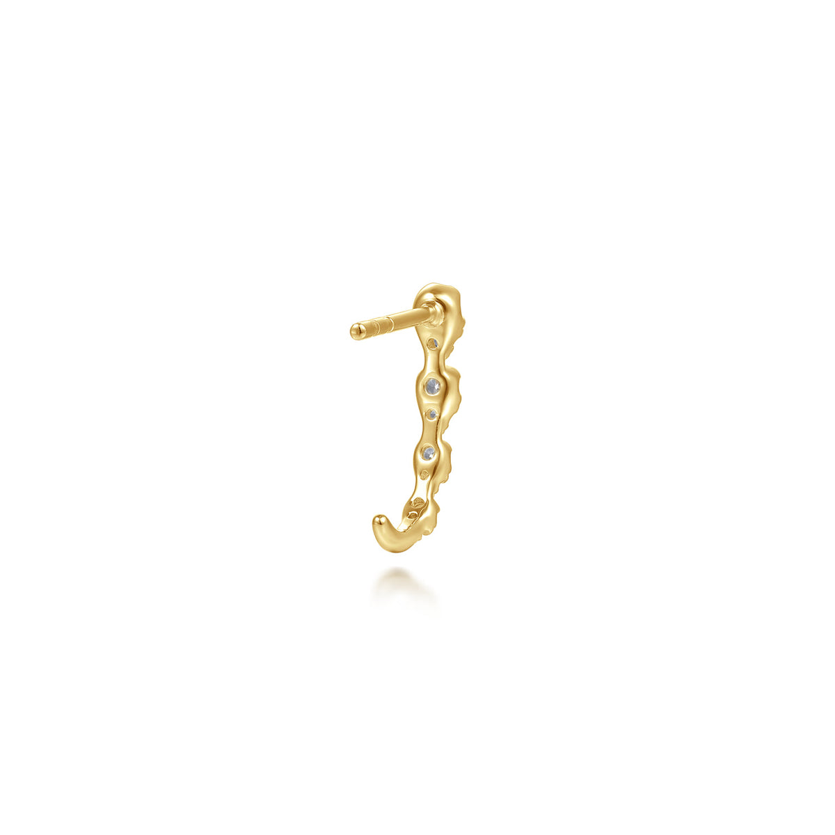 14K Yellow Gold Graduating Diamond J Hoop Stud Earrings — Gabriel & Co. EG15274Y45JJ