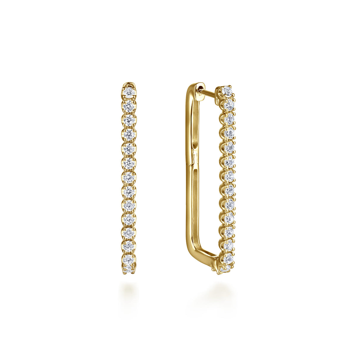 14K Yellow Gold Diamond Classic Paperclip Hoop Earrings — Gabriel & Co. EG15275Y45JJ