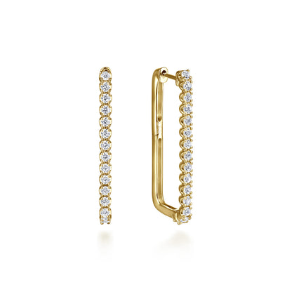 14K Yellow Gold Diamond Classic Paperclip Hoop Earrings — Gabriel & Co. EG15275Y45JJ