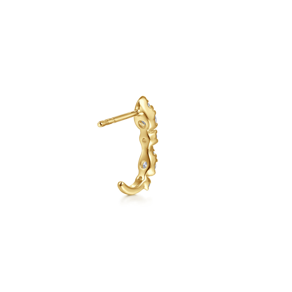 14K Yellow Gold Diamond J Hoop Stud Earrings — Gabriel & Co. EG15279Y45JJ