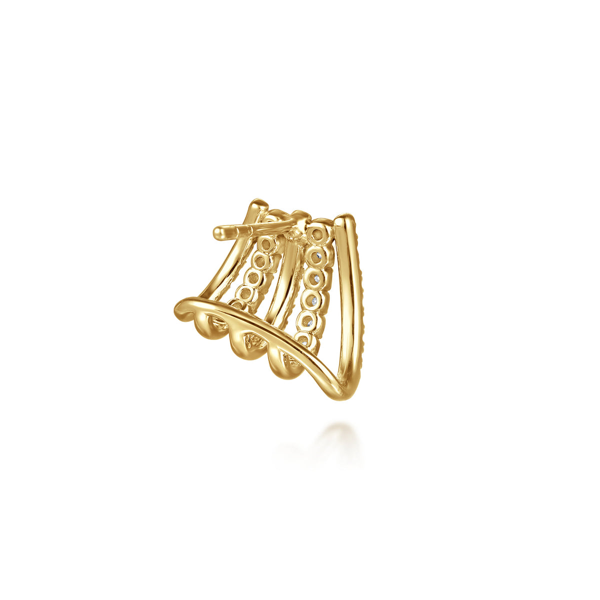 14K Yellow Gold Diamond J Hoop Stud Earrings — Gabriel & Co. EG15280Y45JJ