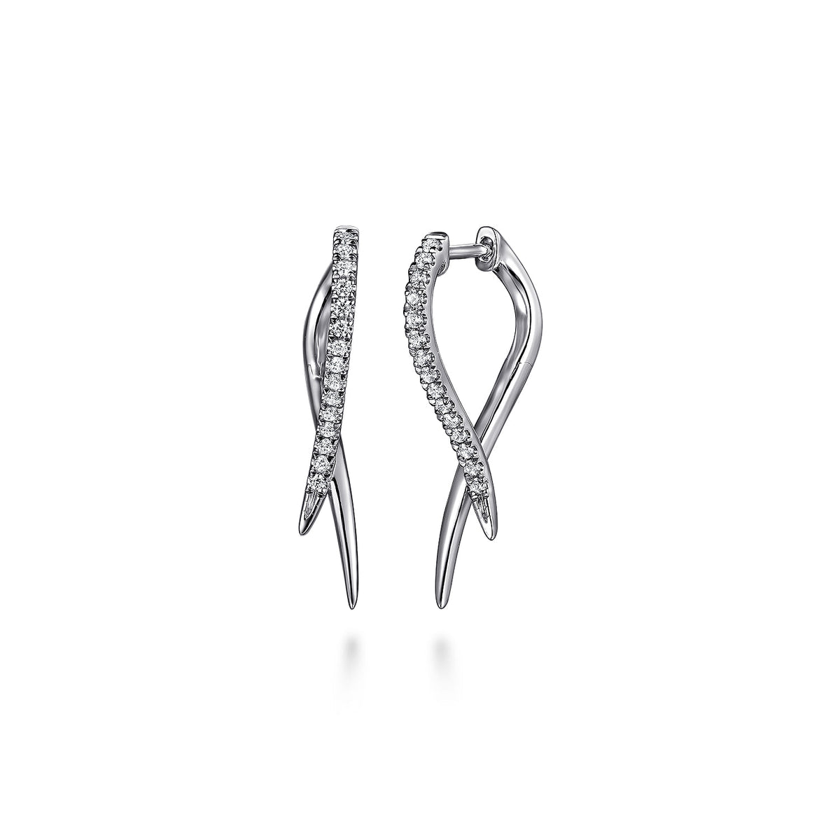 Drop Earrings 14K White Gold Diamond 0.18ct — Gabriel & Co. EG15327W45JJ