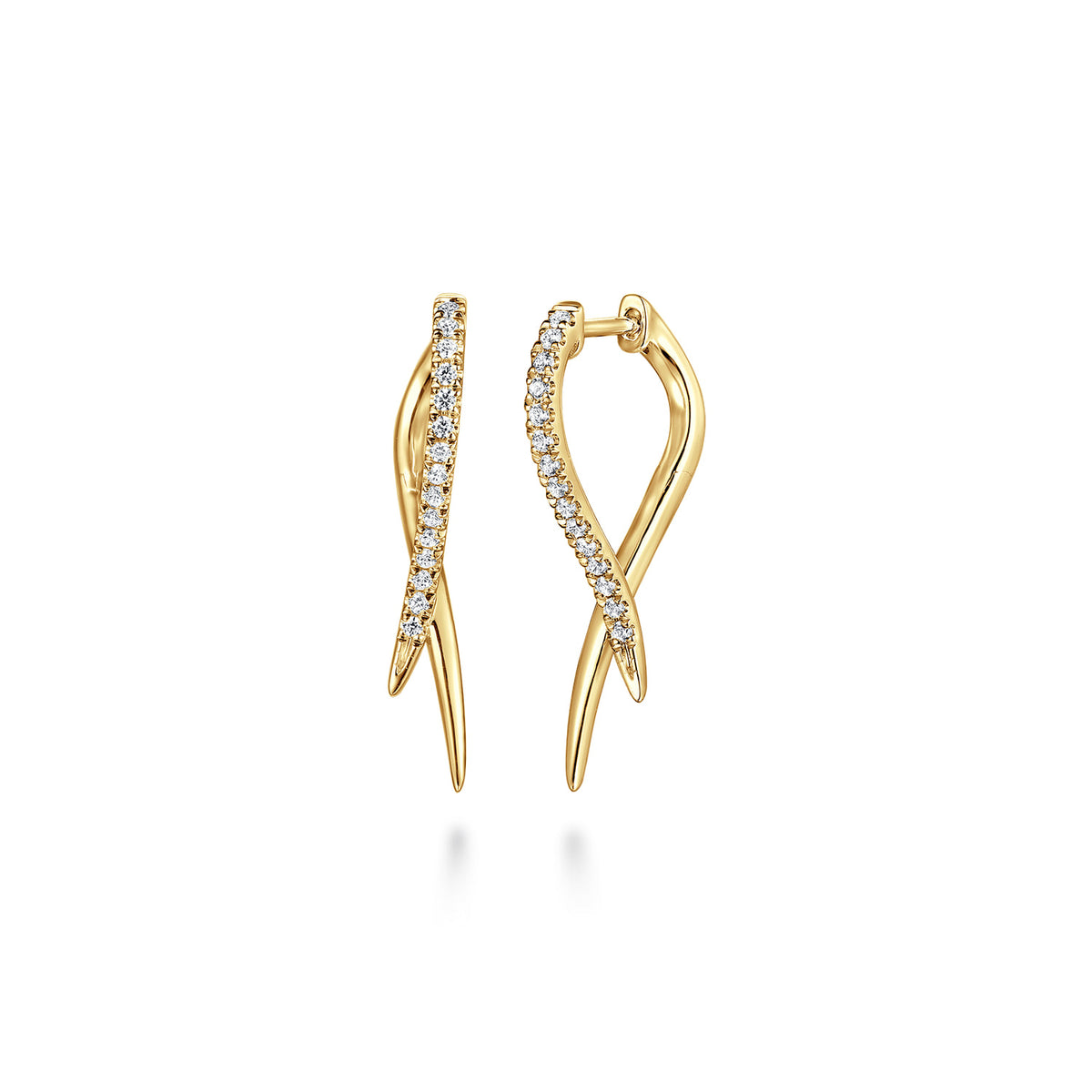 14K Yellow Gold Diamond Spike Drop Earrings — Gabriel & Co. EG15327Y45JJ