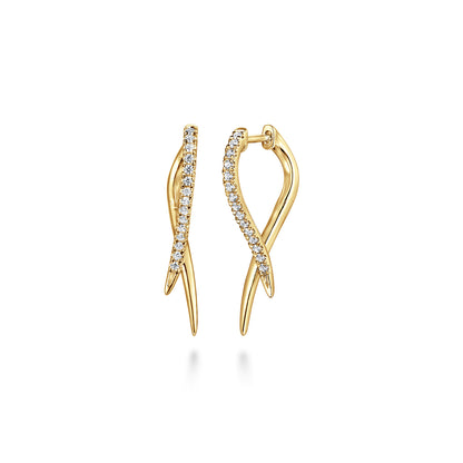 14K Yellow Gold Diamond Spike Drop Earrings — Gabriel & Co. EG15327Y45JJ