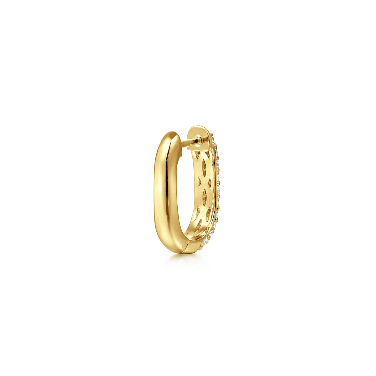 14K Yellow Gold Pave Diamond Classic Oval Hoop Earrings — Gabriel & Co. EG15328Y45JJ