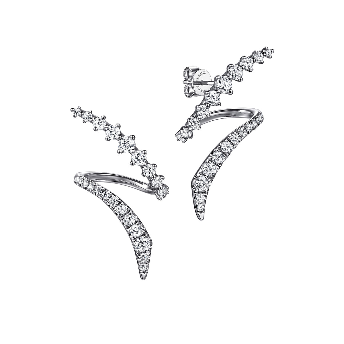 Stud Earrings 14K White Gold Diamond 1ct — Gabriel & Co. EG15367W45JJ